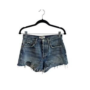Agolde Denim Cut-Off Shorts Distressed Raw Hem Light Wash Sz 24